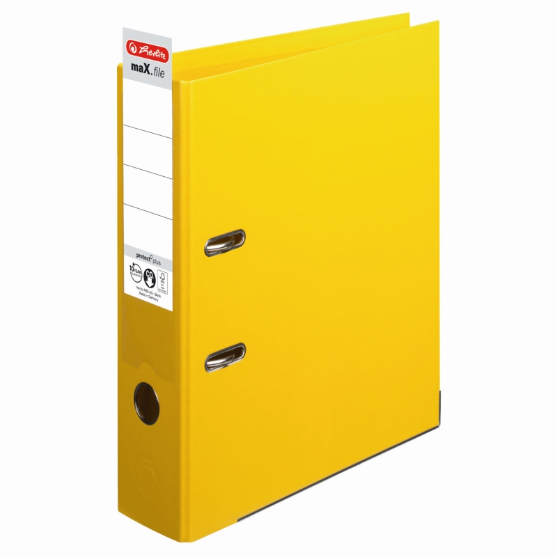 Biblioraft A4 8cm, PP, chromocolor (interior-exterior), culoare galben