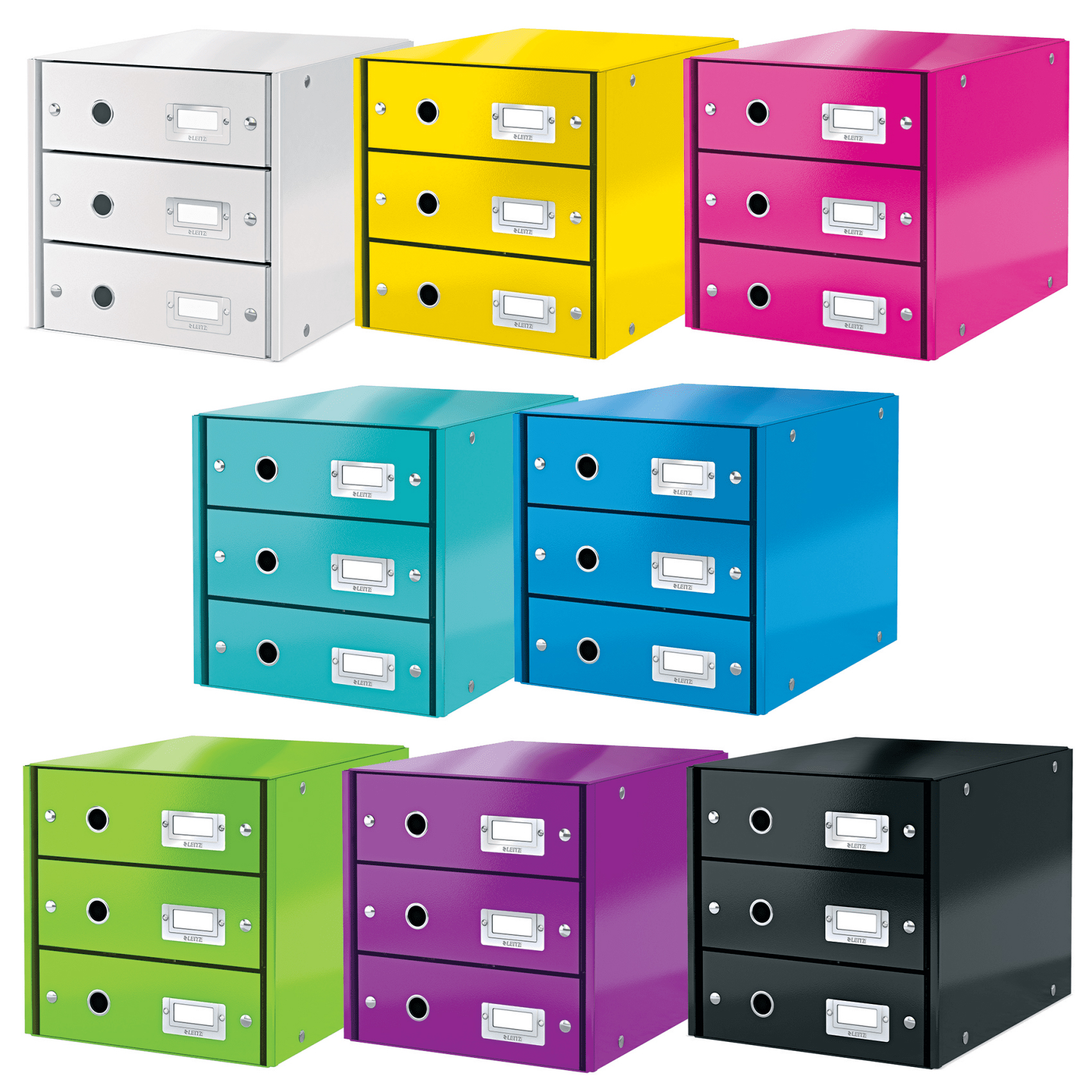 Leitz Cabinet 3 sertare galben click&store leitz