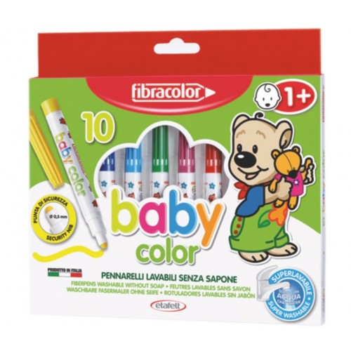Fibracolor Fibracolor Carioca fibracolor baby color, 10 culori, lavabila