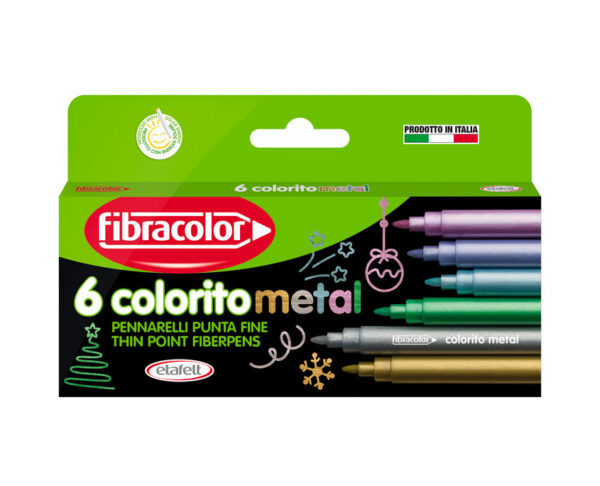Fibracolor Fibracolor Carioca fibracolor colorito metal punta fine, 6 culori