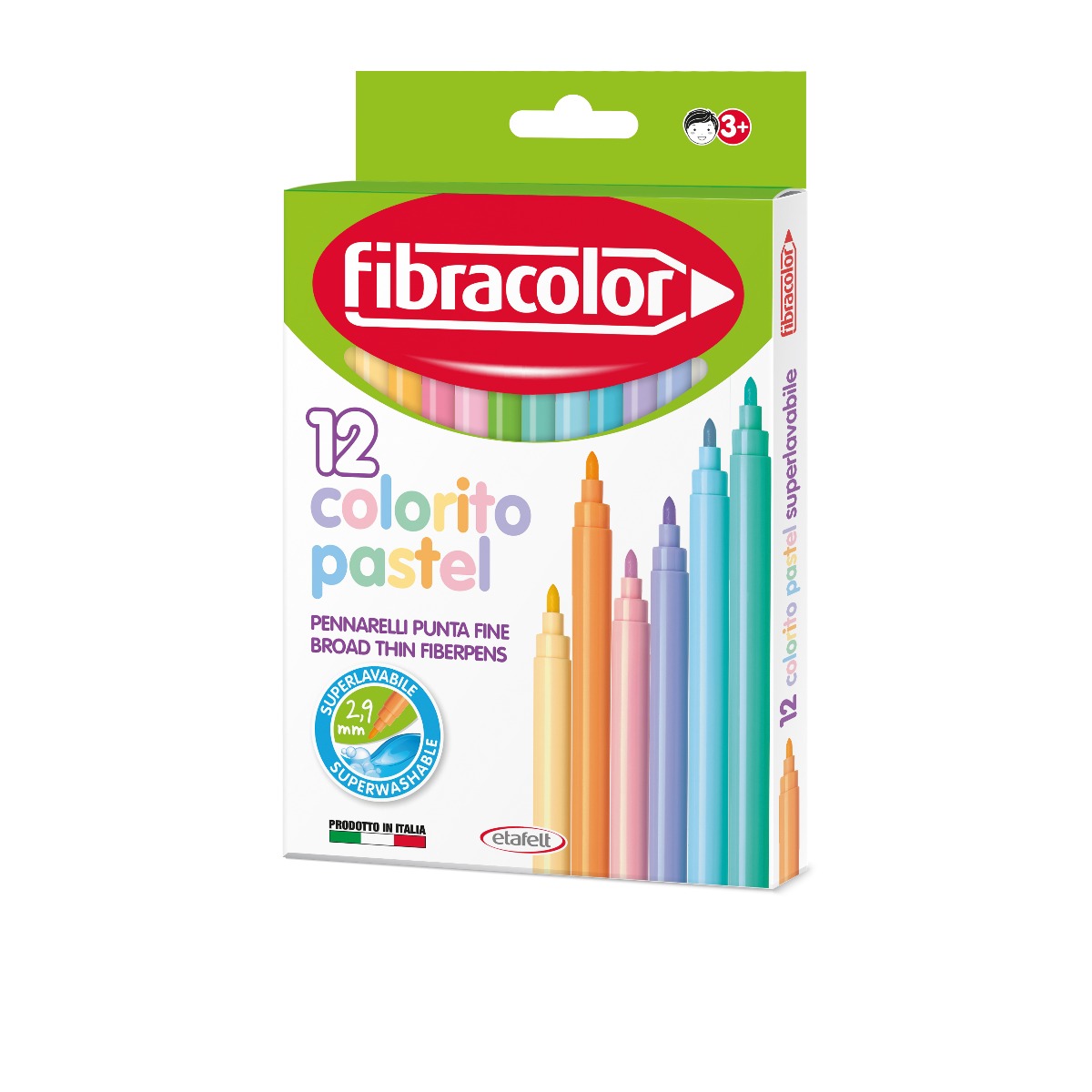 Fibracolor Fibracolor Carioca fibracolor colorito pastel punta fine, 12 culori