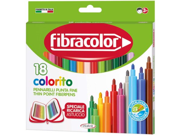 Fibracolor Fibracolor Carioca fibracolor colorito punta fine, 18 culori