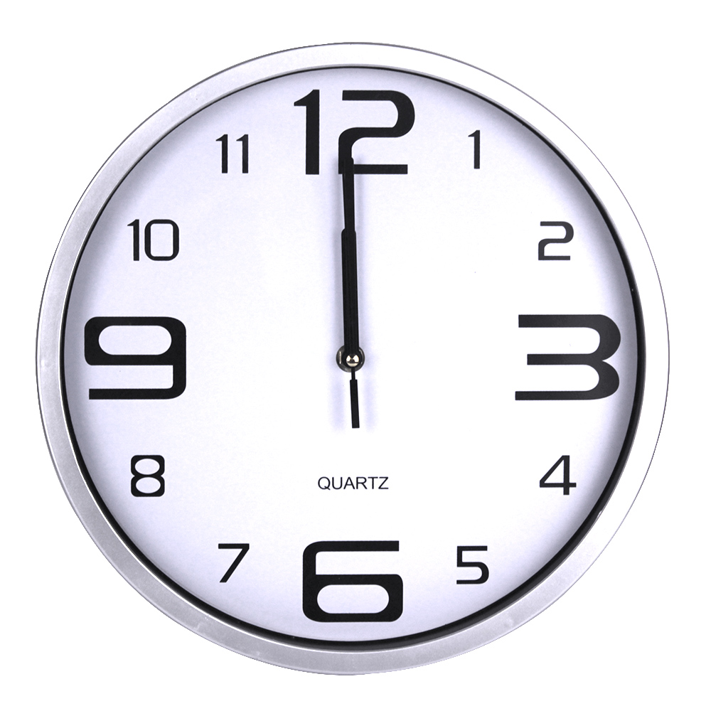 ceas de perete NO Brand Ceas de perete , rama din plastic diametru 30 cm - argintiu