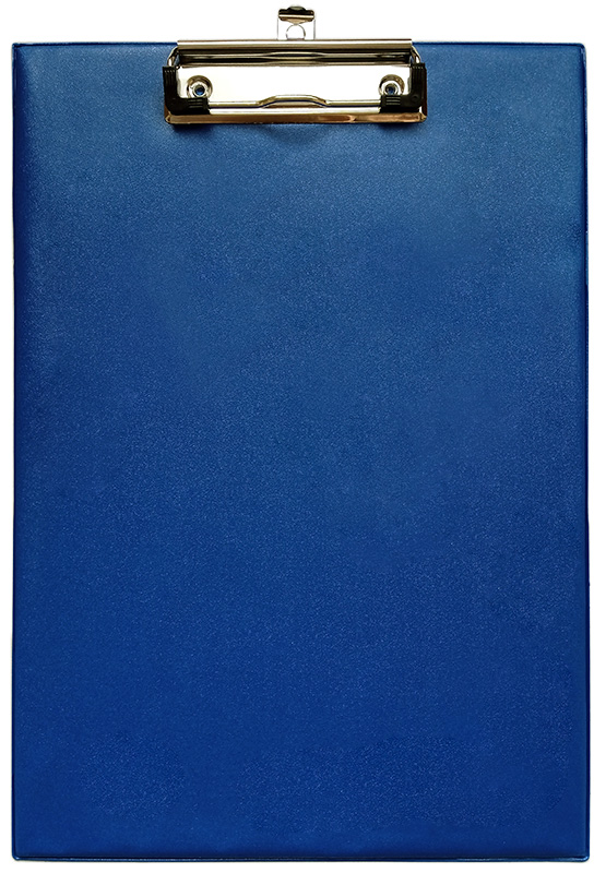 Clipboard carton plastifiat simplu, A4 (312*219mm), cu agatatoare si suport pix, Willgo - albastru