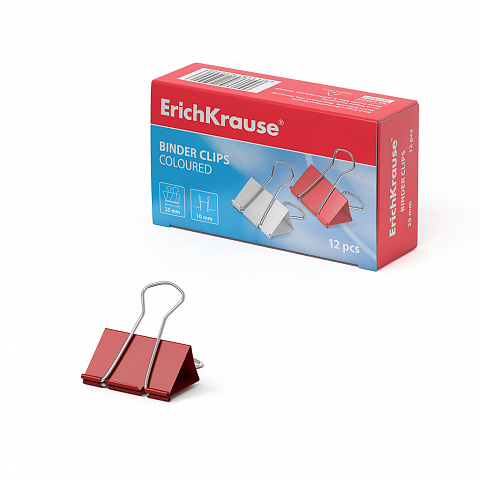 ErichKrause ErichKrause Clips metal 25 mm culori asortate 12/cutie erichkrause, 240/bax