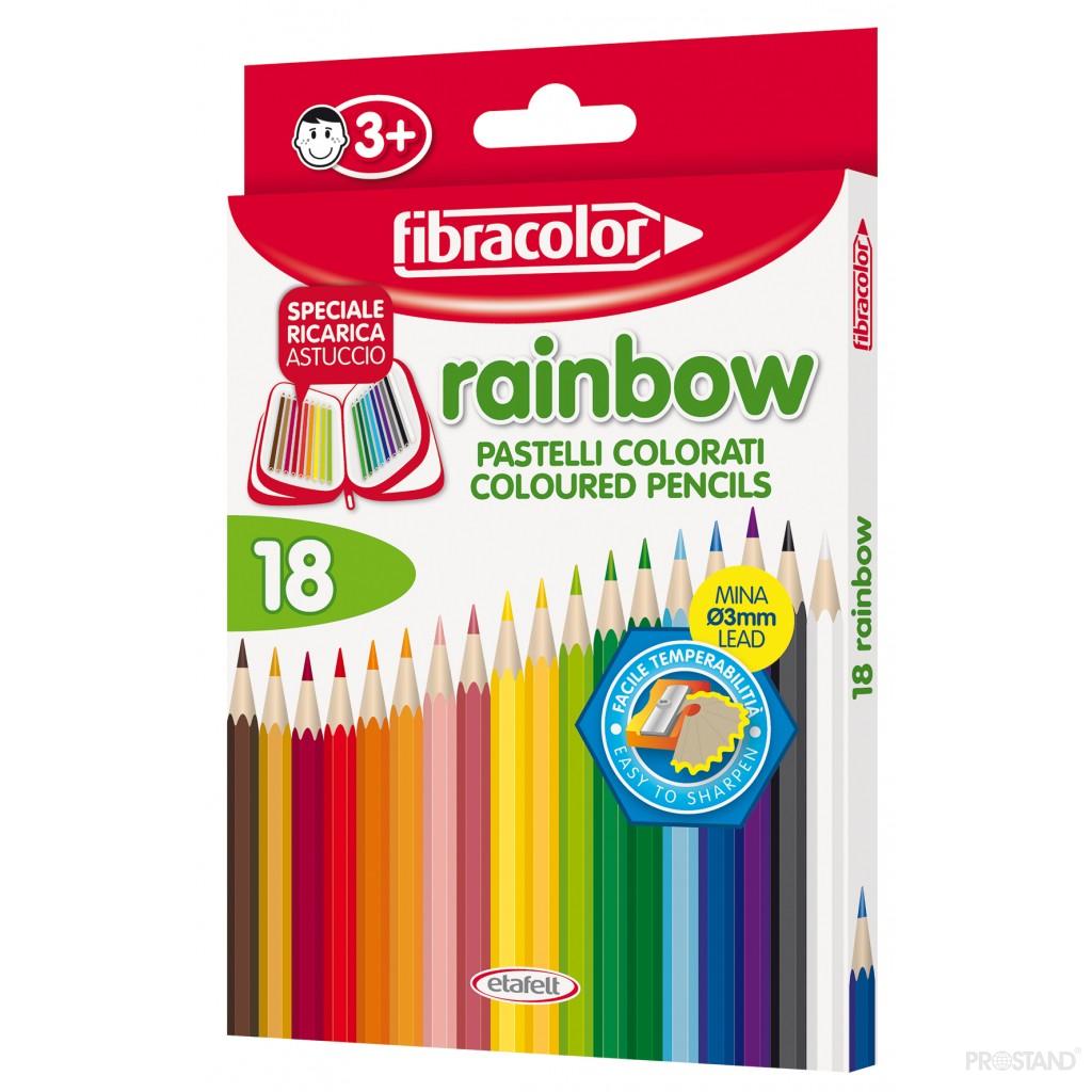 Fibracolor Fibracolor Creioane colorate fibracolor rainbow, 18 culori