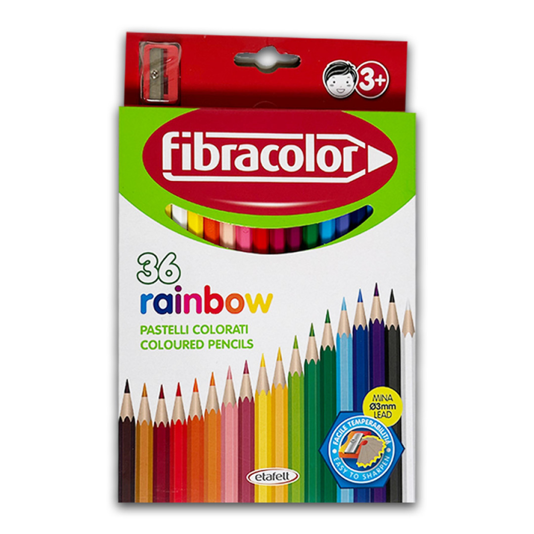 Fibracolor Fibracolor Creioane colorate fibracolor rainbow, 36 culori