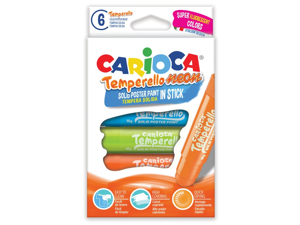 CRT Birotica Carioca Creion-tempera temperello neon carioca 6/set