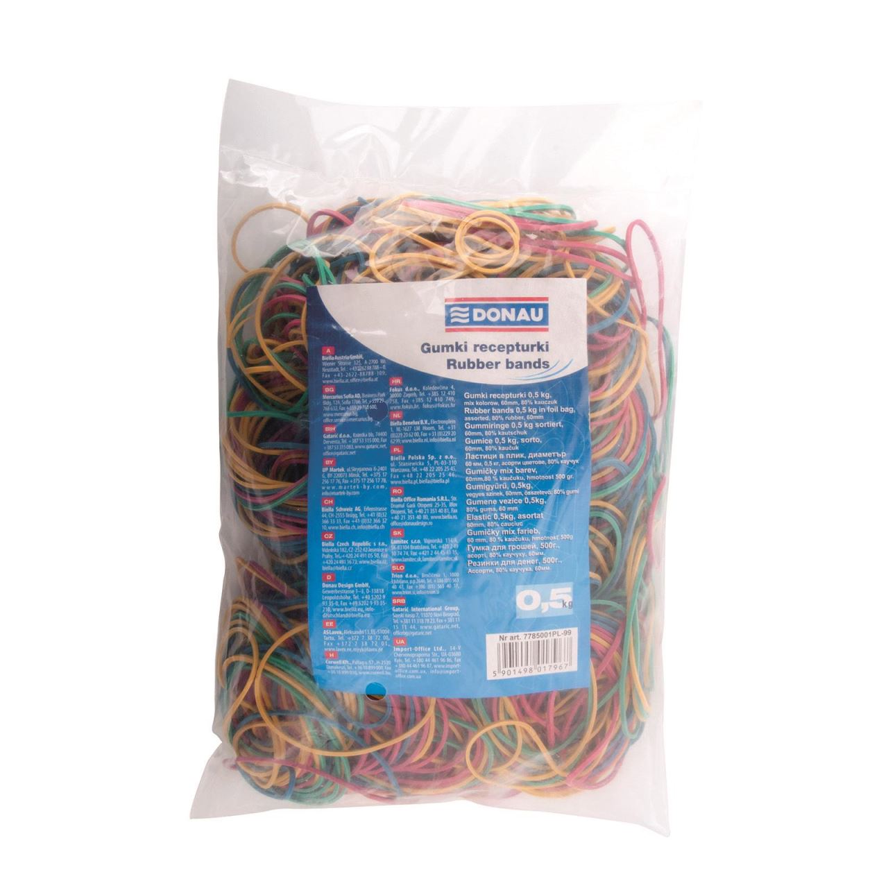 benzi elastice exercitii Donau Elastice pentru bani donau 60mm 1,5x1,5mm 80% cauciuc 500gr color