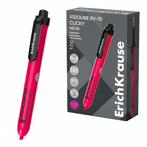 ErichKrause ErichKrause Evidentiator retractabil erichkrause visioline rv-70 clicky neon roz