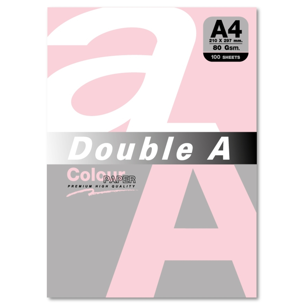 Double A Hartie color pentru copiator  a4,  80g/mp, 100coli/top, double a - pastel pink