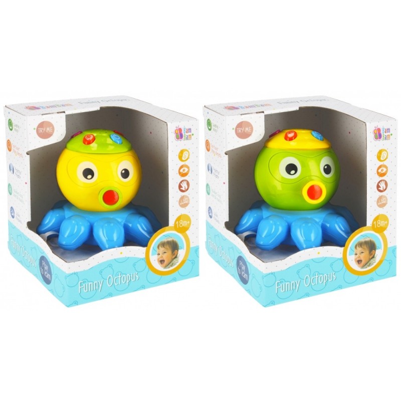 mașinuța fără pedale cu lumini si sunete BamBam Jucarie bebelusi cu sunete si lumini - caracatita, diverse culori - bam bam 359913, 18+ luni