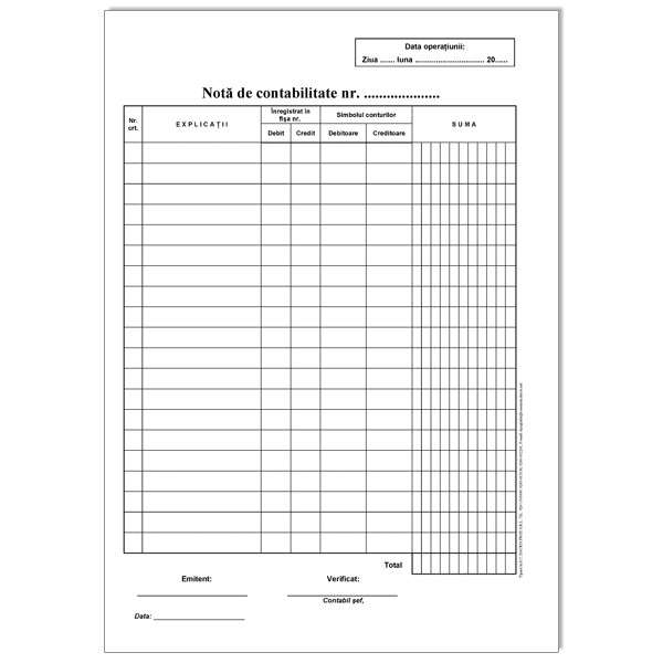 NOTA CONTABILITATE A4