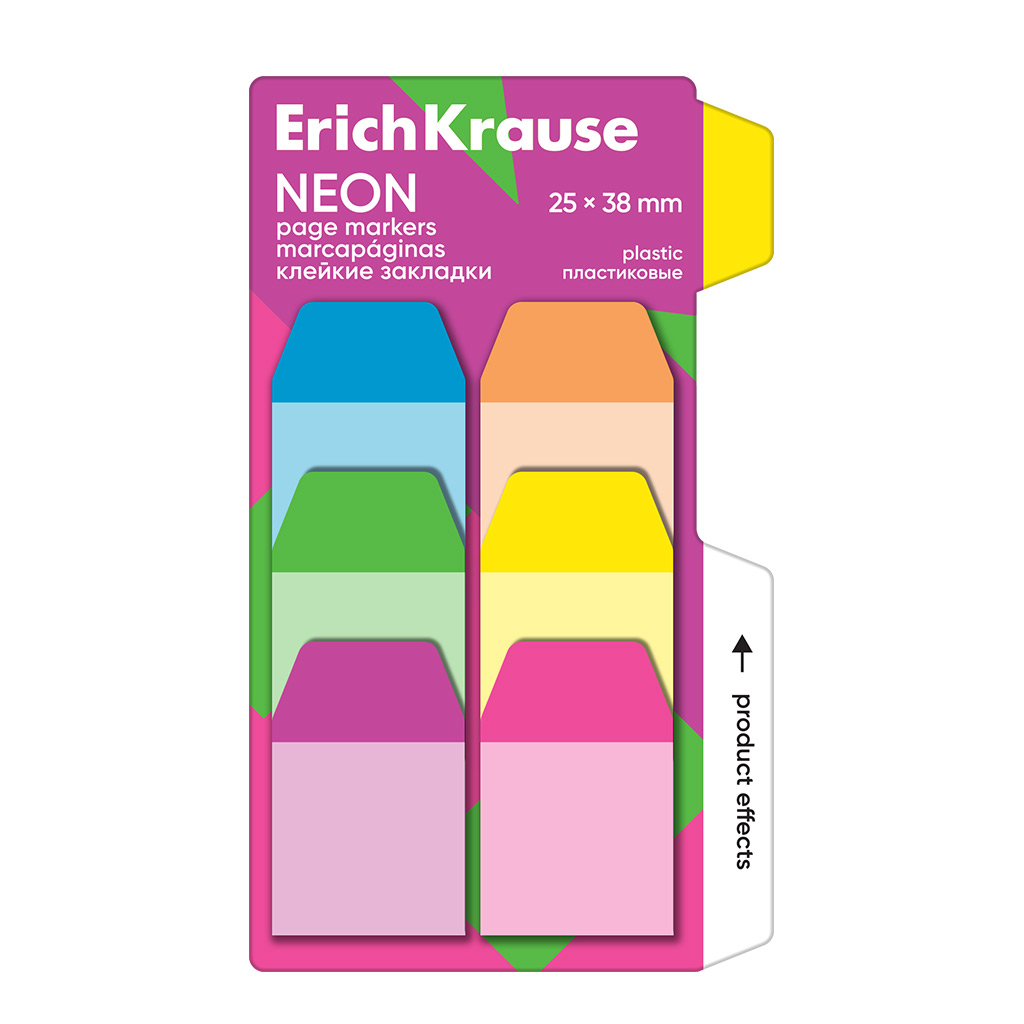 ErichKrause ErichKrause Notes adeziv 25x38mm ,60 foi-6culori neon, erichkrause