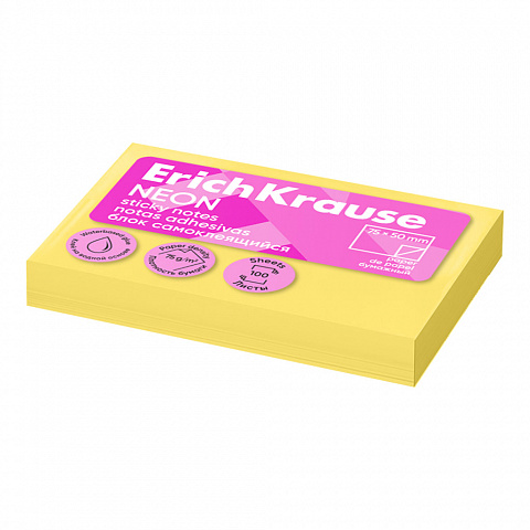 ErichKrause ErichKrause Notes adeziv 75x100 , 100 foi galben erichkrause