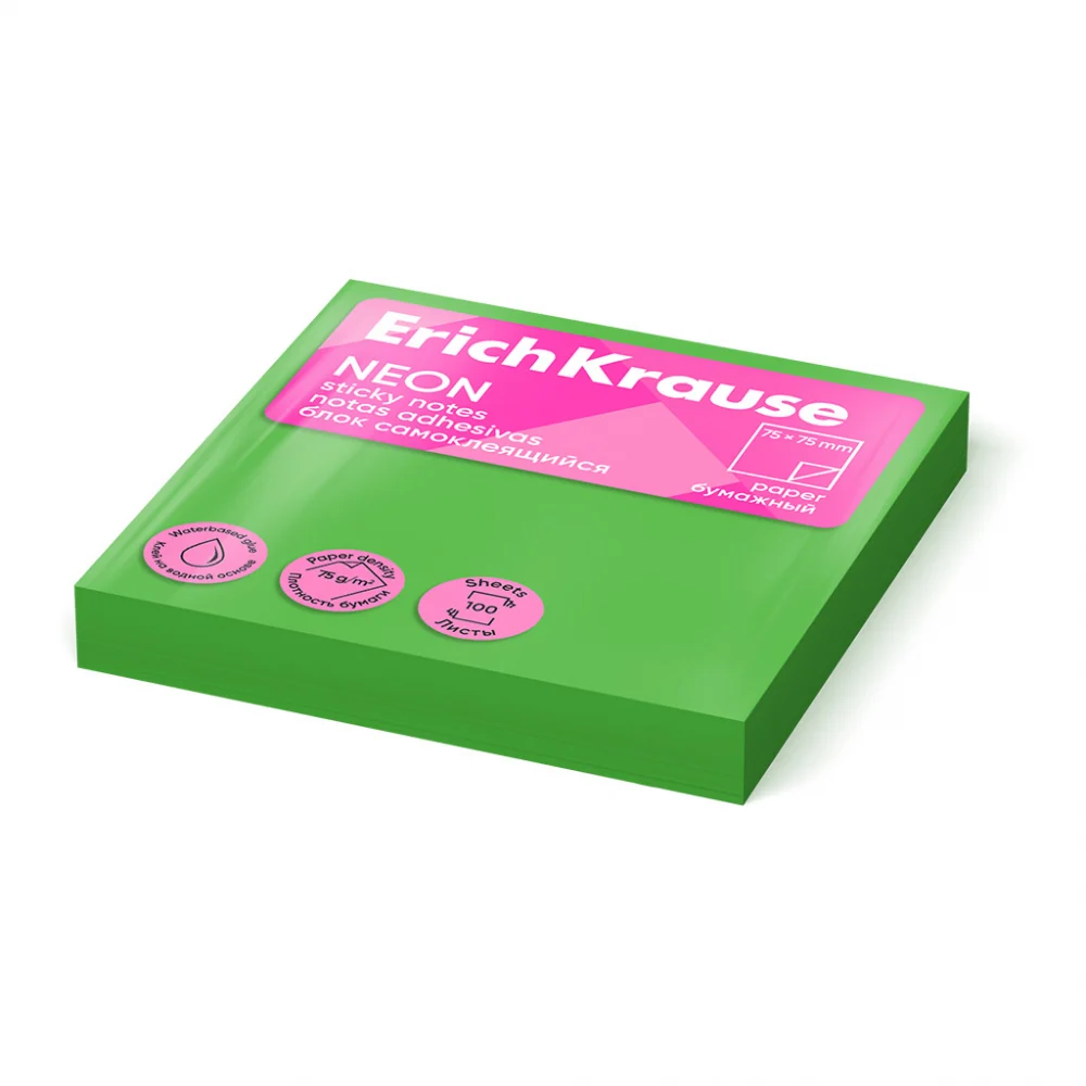 ErichKrause ErichKrause Notes adeziv 75x100, 100 foi green