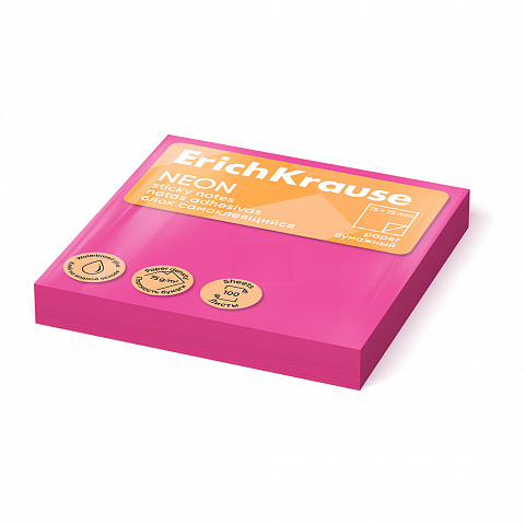ErichKrause ErichKrause Notes adeziv 75x75 erichkrause 100 foi roz neon