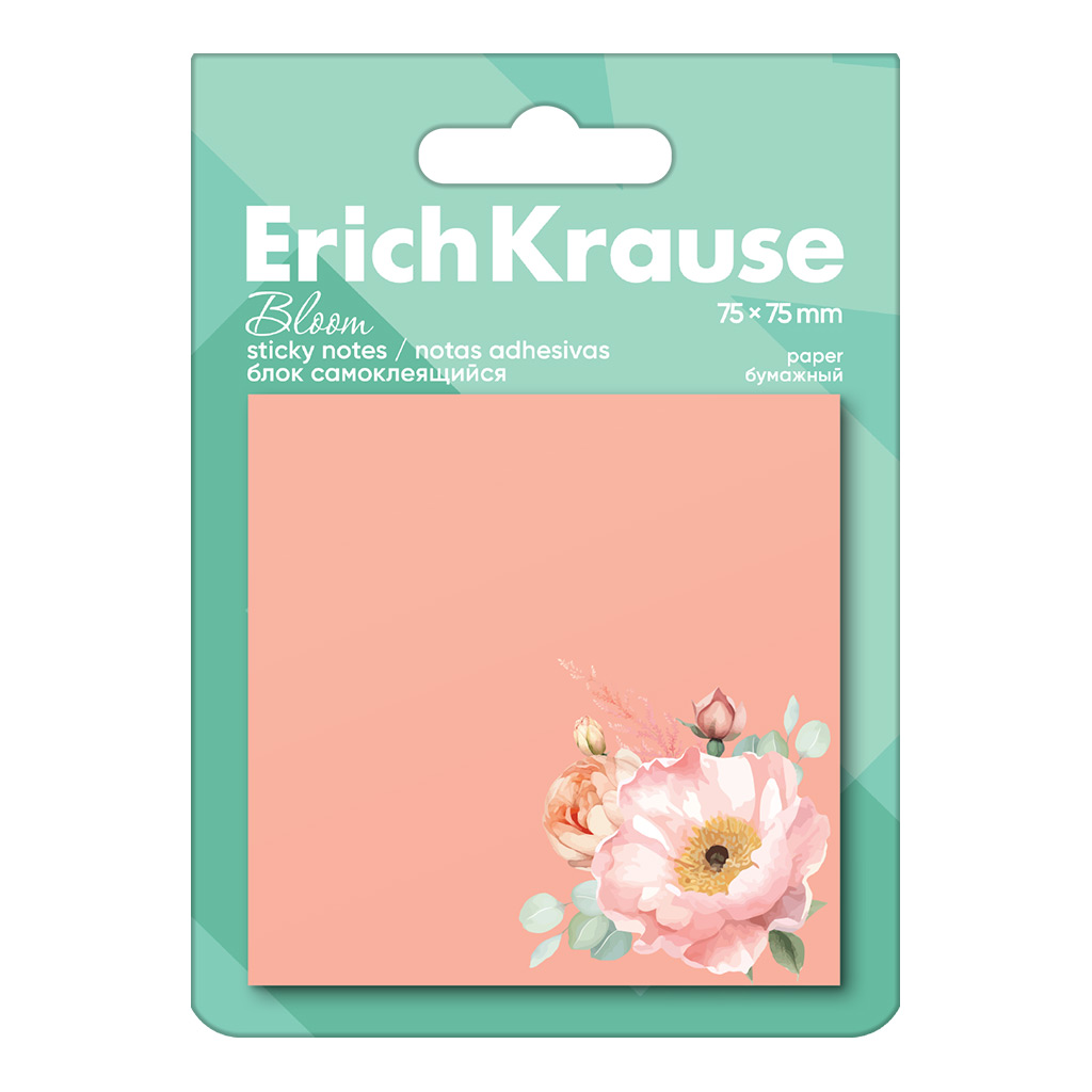 ErichKrause ErichKrause Notes adeziv 75x75mm, 50foi pastel bloom erichkrause