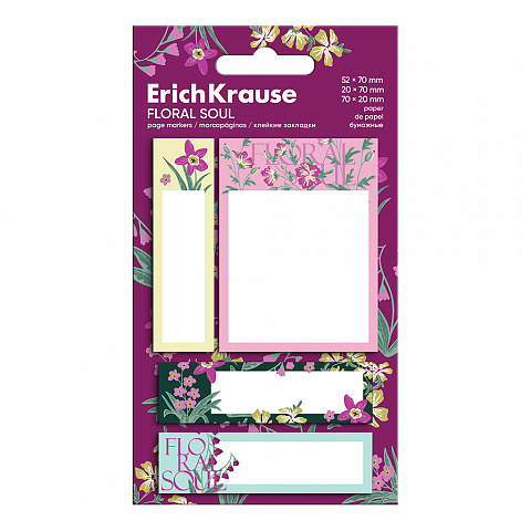 ErichKrause ErichKrause Notes adeziv erichkrause floral soul, 70x52 mm, 20x70 mm, 70x20 mm, 80 foi