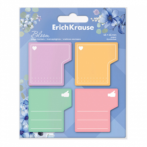 ErichKrause ErichKrause Notes adeziv erichkrause pastel bloom 45x45mm 80 foi 4 culori