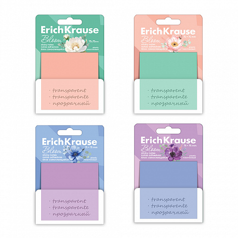 ErichKrause ErichKrause Notes adeziv plastic sticky pastel bloom 75x75 50 foi asortate
