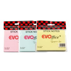 Notes autoadeziv 75*100 mm, galben pastel, 100 file EVOffice Superior Line