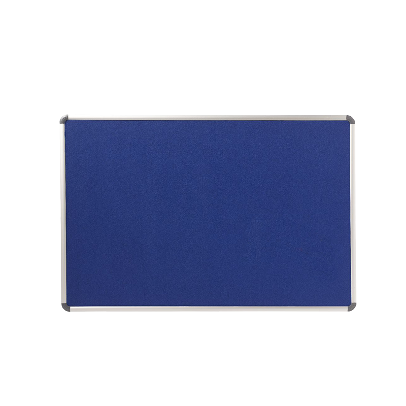 Panou din material textil albastru (fetru) 2 fete cu rama din aluminiu 60x90 cm EVOffice