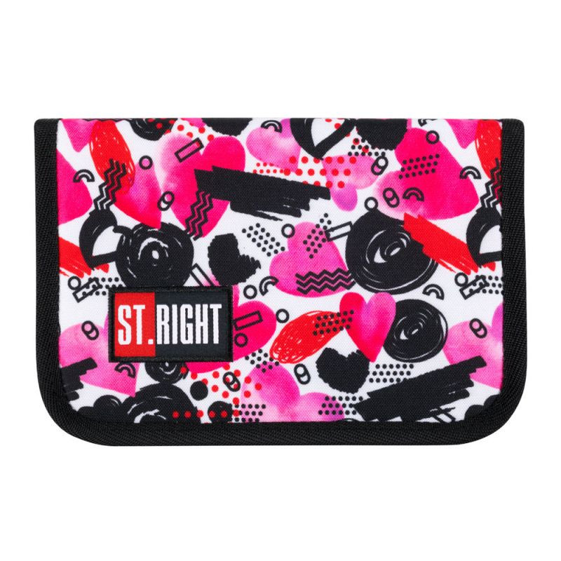 pc keyboard ST.MAJEWSKI  Penar neechipat st.majewski st.right hearts, 1 fermoar, 2 extensii, negru cu inimi roz, pc-03 /626029