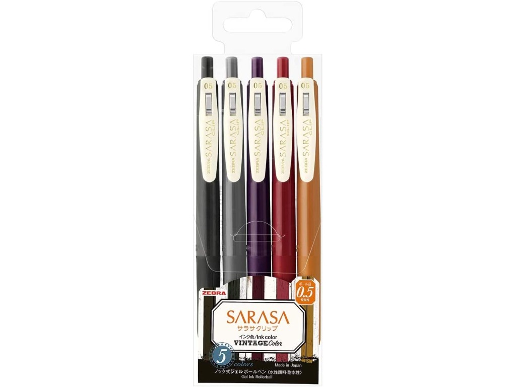 pantofar vintage Zebra Pix cu gel 0.5 mm zebra sarasa clip gel vintage 2,5/set 69421