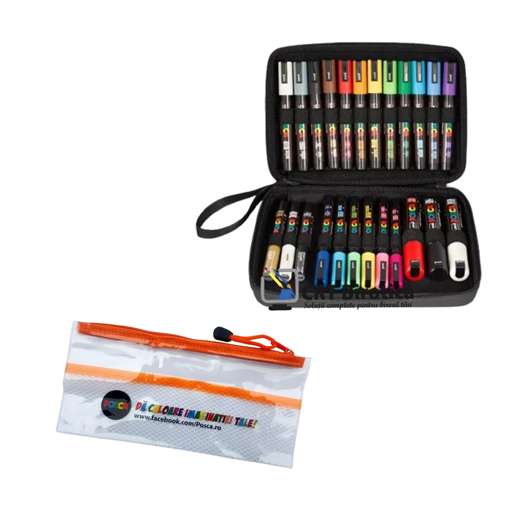 Posca Posca Promo mapa uni posca fine art cu 24 markere + cadou mapa ech