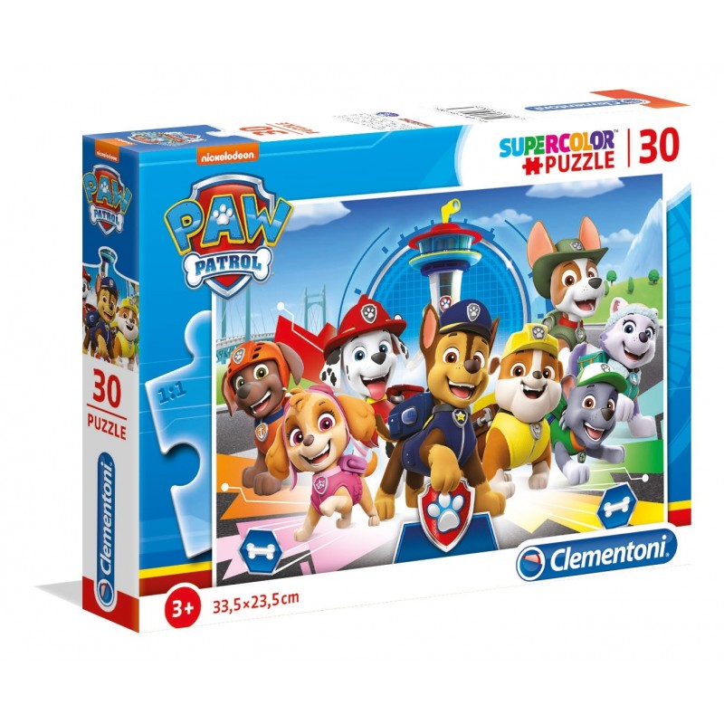 Clementoni Clementoni Puzzle carton 30 piese clementoni supercolor - paw patrol, 20263 / 466402, 3+ ani