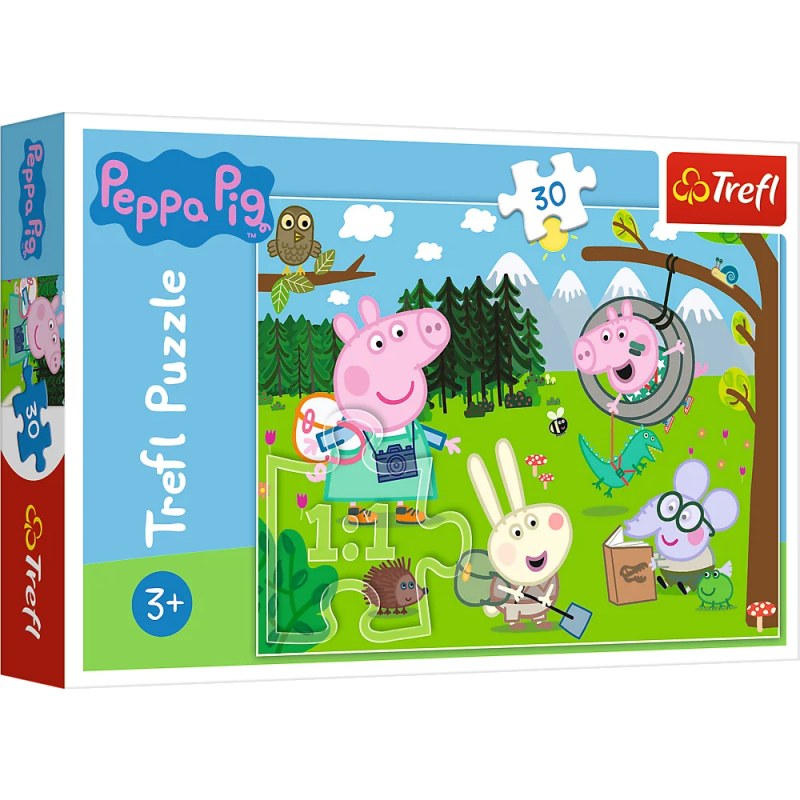 Trefl Trefl Puzzle carton 30 piese trefl peppa pig - in excursie la munte, 18245, 3+ ani