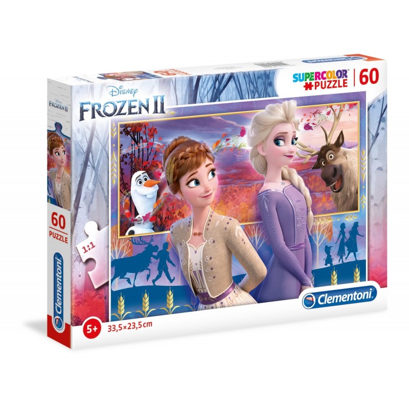Clementoni Clementoni Puzzle carton 60 piese clementoni supercolor - frozen, 26056, 5+ ani