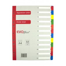 Separatoare carton 12 culori/set EVOffice