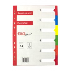Separatoare carton 6 culori/set EVOffice