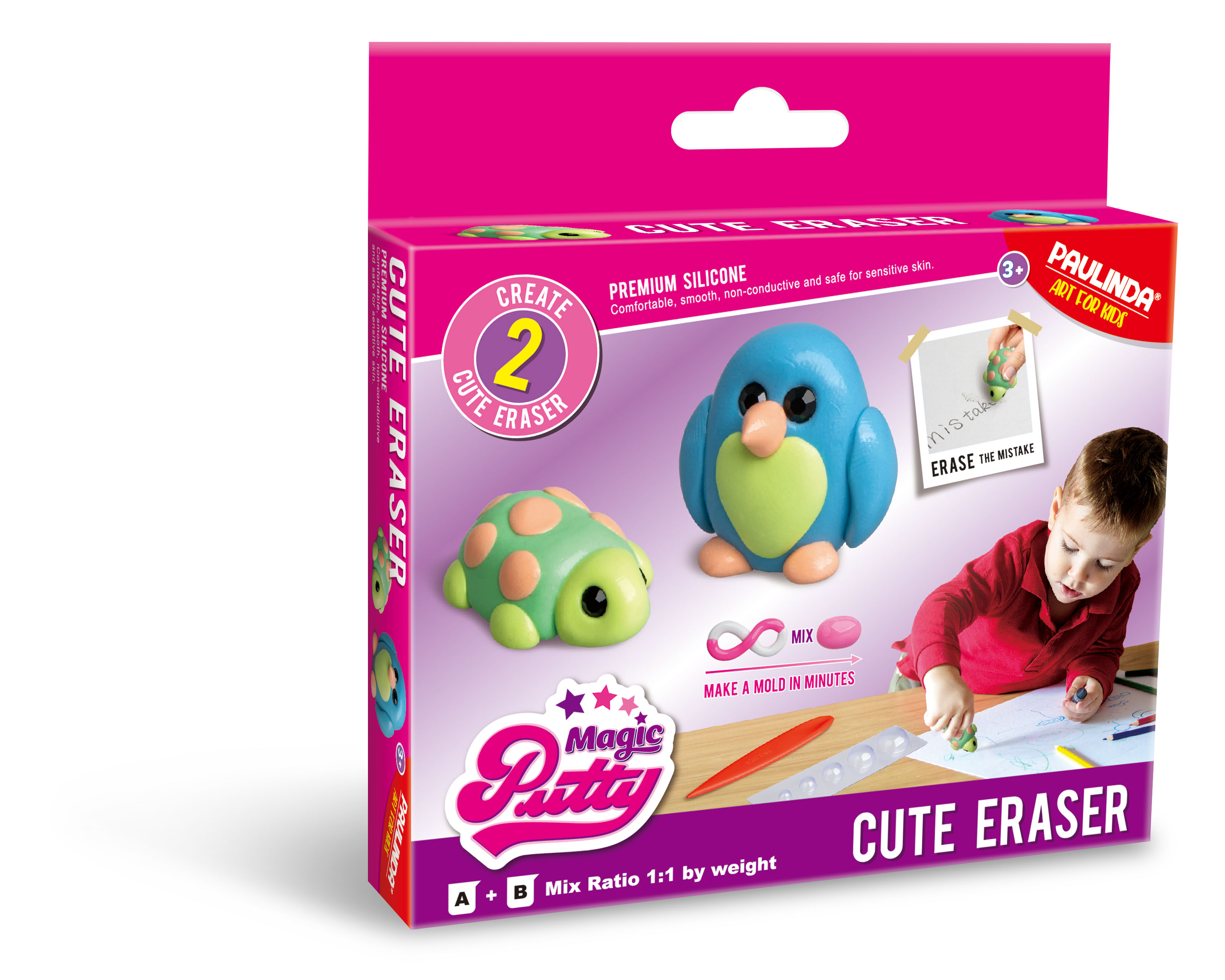 Set creatie plastilina inteligenta - radiera cu forme Paulinda