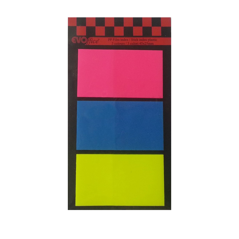 Stick index plastic 45*25 mm, 3 culori neon*20 file EVOffice