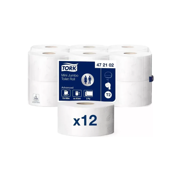 Tork Tork Tork hartie igienica mini jumbo advanced, 2 straturi, 180m, cod 472102