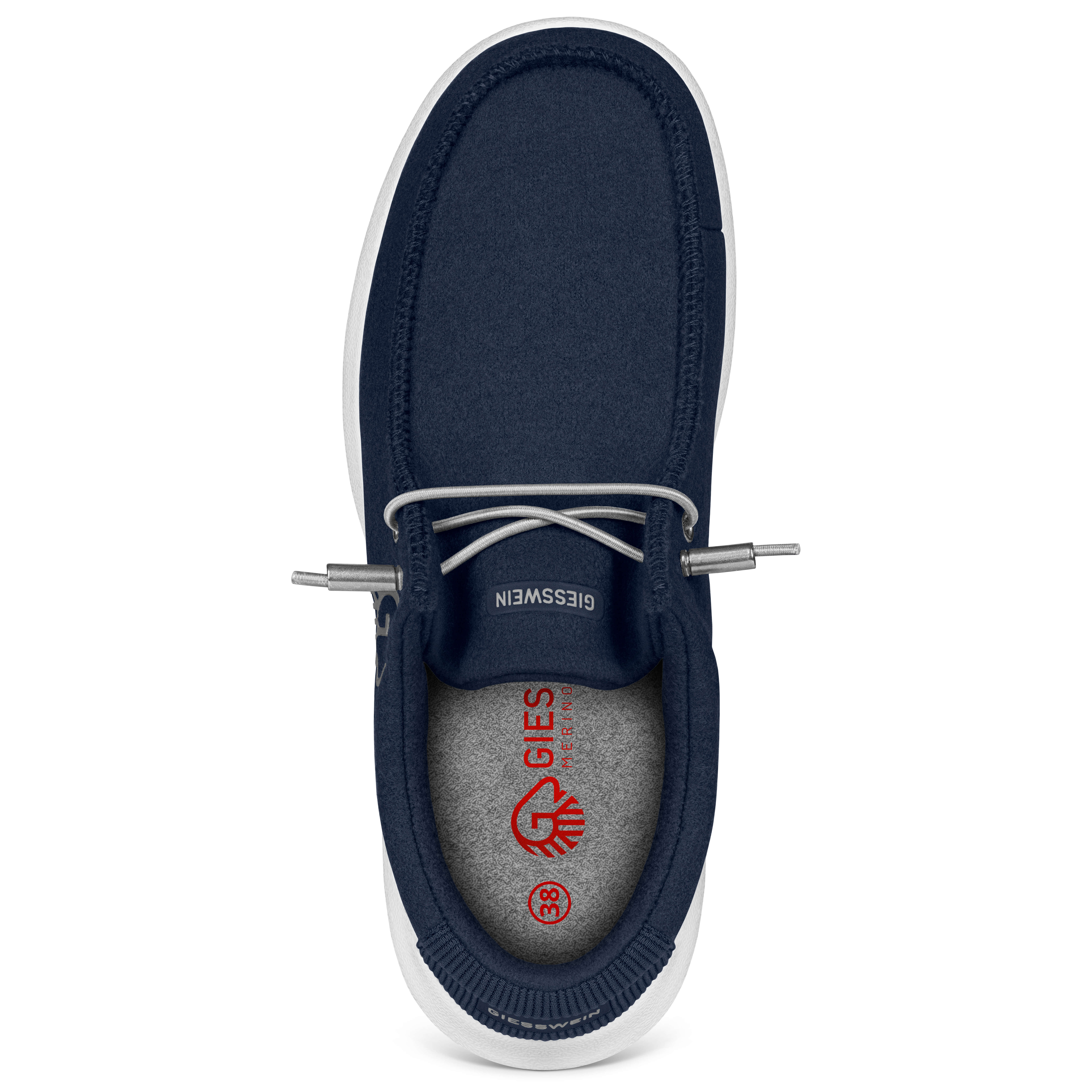 Mocasini Merino Giesswein, din lana, de dama, bleumarin 36EU