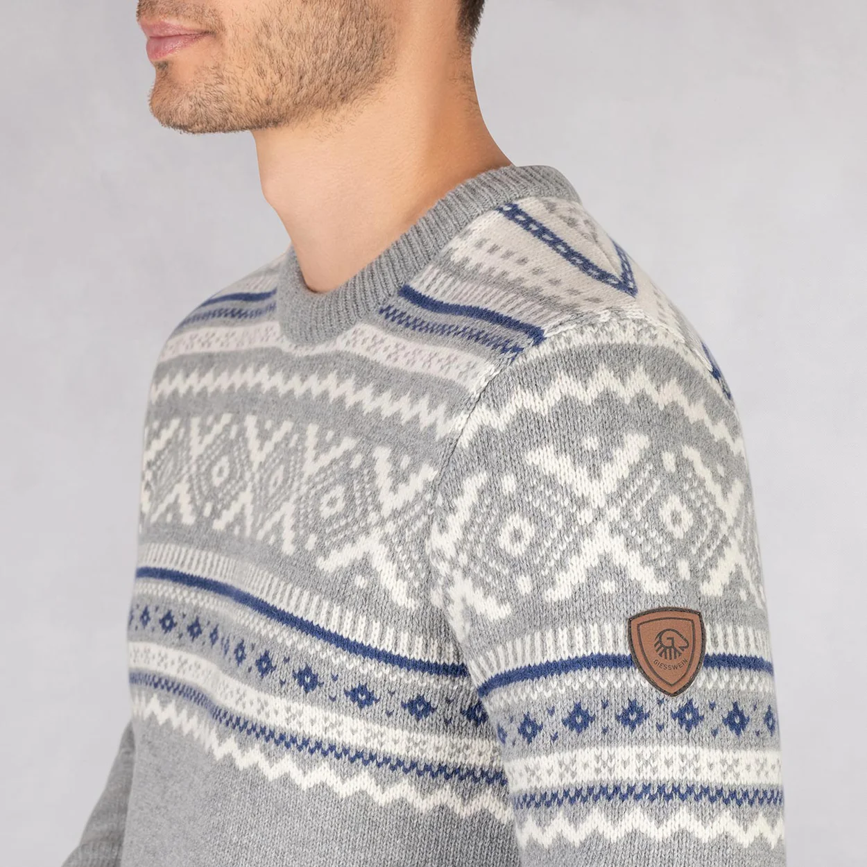 Pulover bărbătesc model nordic, gri 48EU