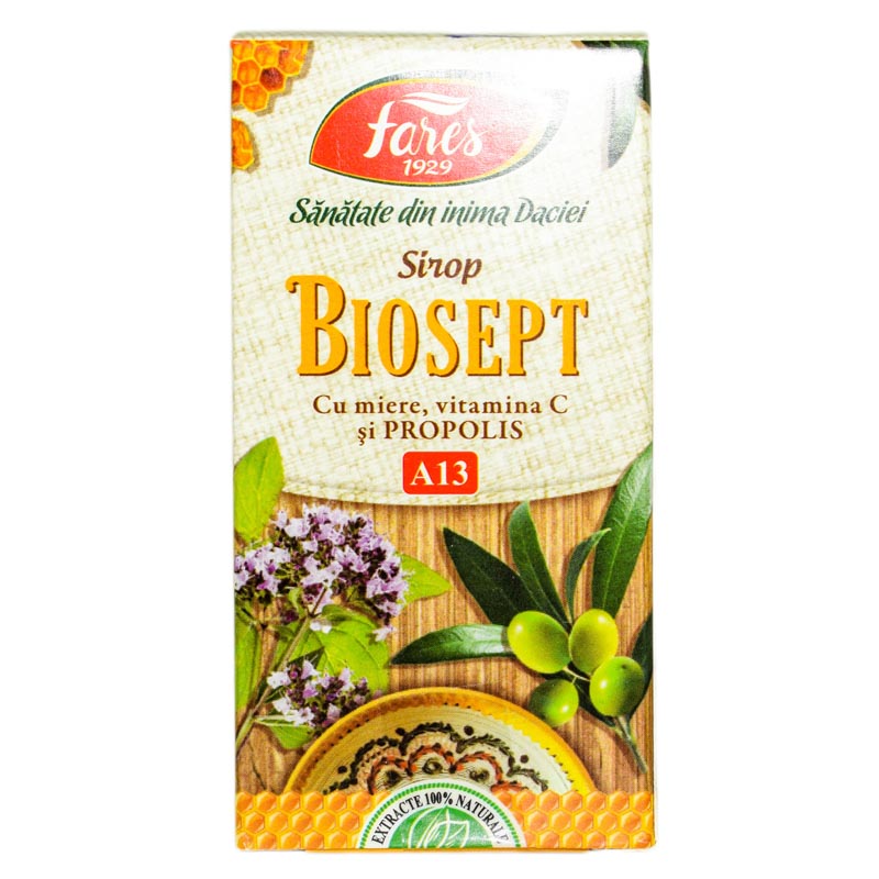 Sirop Biosept Propolis Miere Si Vit C 100ml Fares Siropuri