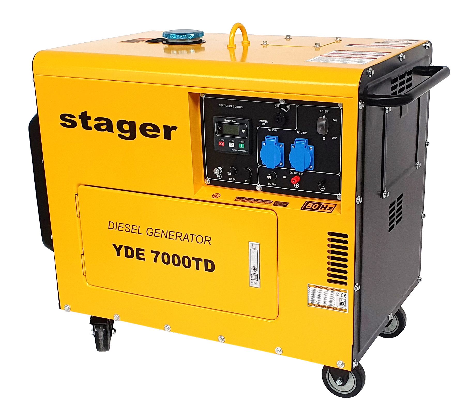 Generatoare insonorizate - Generator insonorizat diesel monofazat Stager YDE7000TD, 4.2kVA, 18A, 3000rpm, climasoft.ro