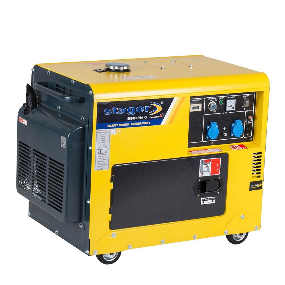 Generatoare insonorizate - Generator insonorizat diesel monofazat Stager DG 5500S+ATS, 4.2kW, 18.3 A, 3000rpm, climasoft.ro