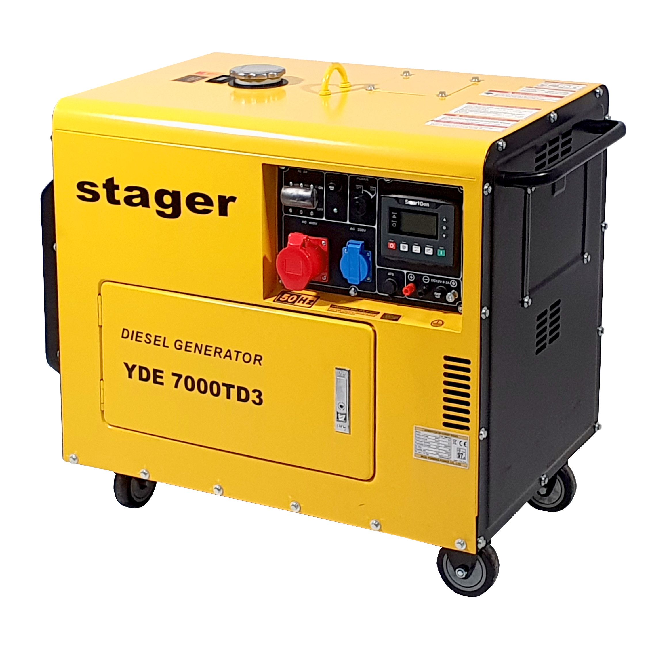 Generatoare insonorizate - Generator insonorizat diesel trifazat Stager YDE7000TD3, 5.2kVA, 8A, 3000rpm, climasoft.ro