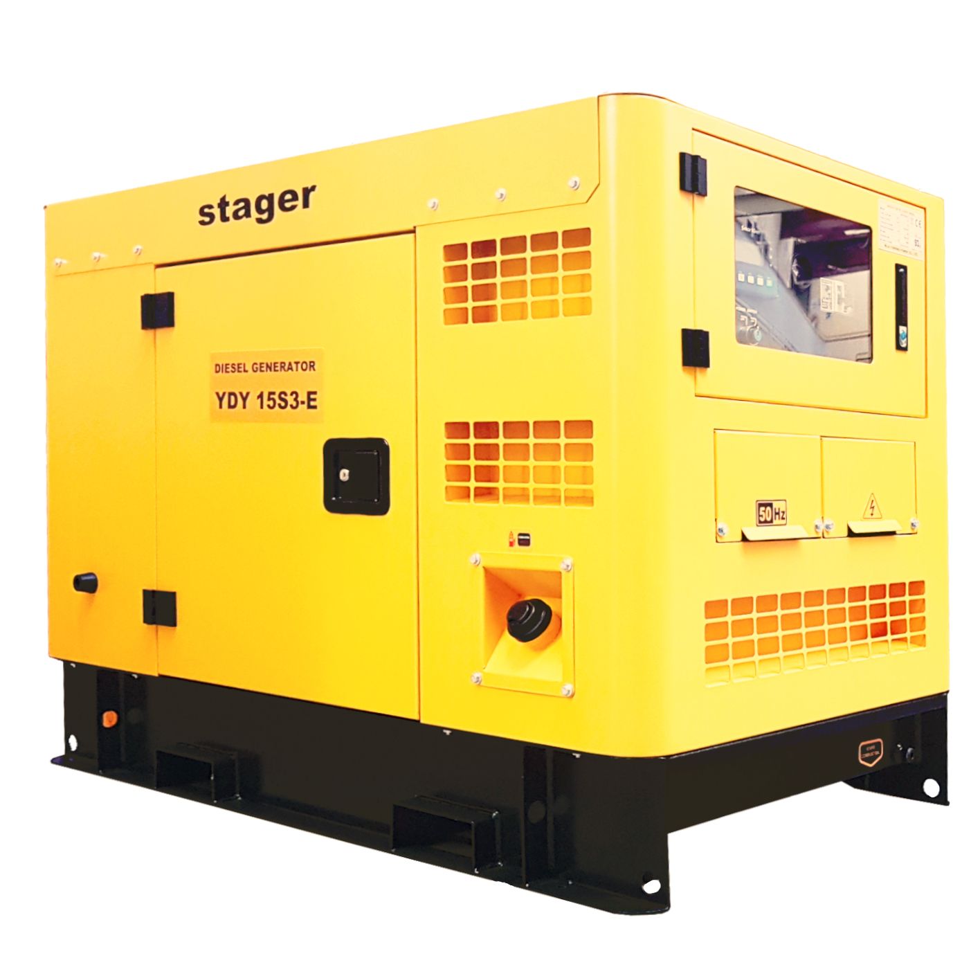 Generatoare insonorizate - Generator insonorizat diesel trifazat Stager YDY15S3-E, 14kVA, 19A, 1500rpm, climasoft.ro