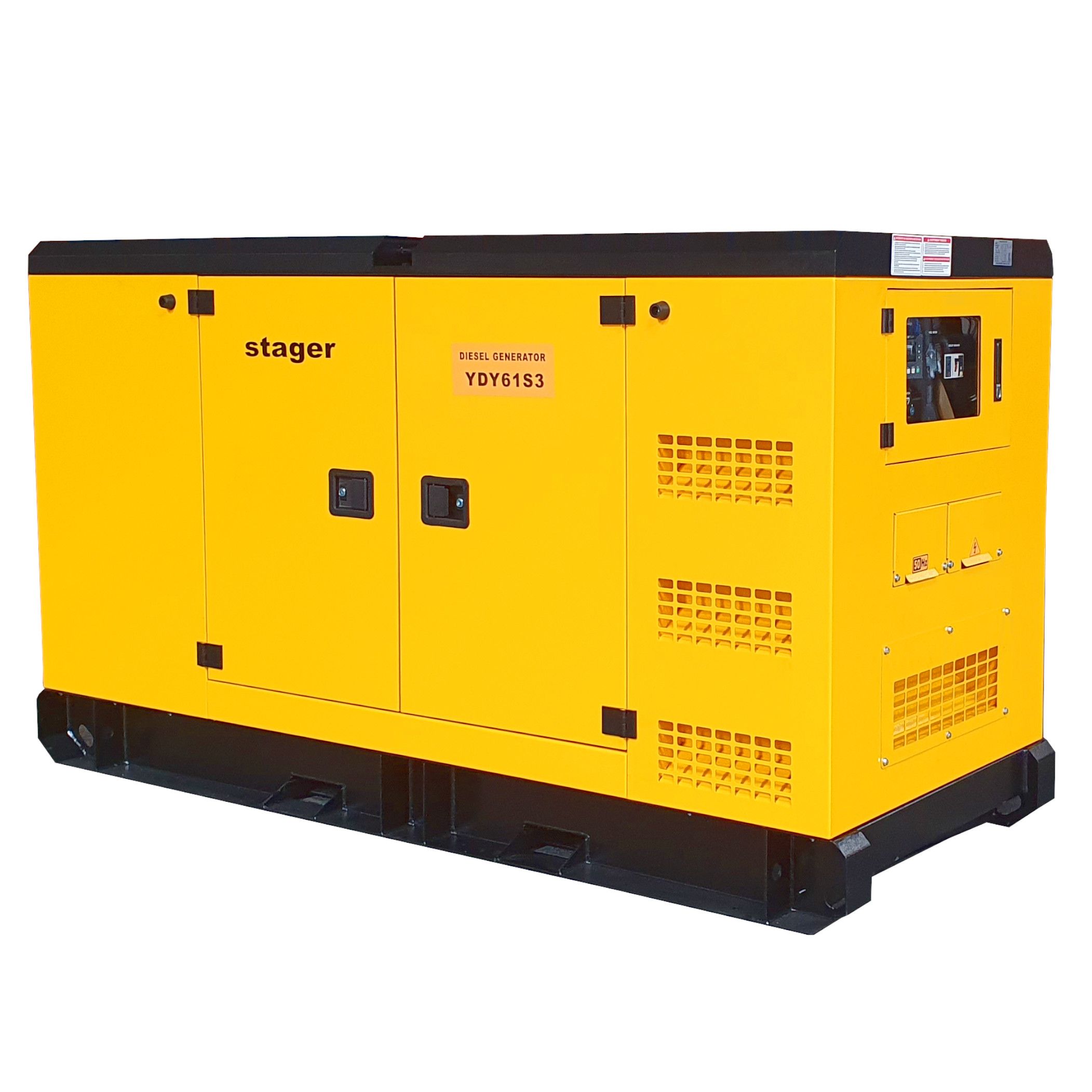 Generatoare insonorizate - Generator insonorizat diesel trifazat Stager YDY61S3, 55kVA, 79A, 1500rpm, climasoft.ro