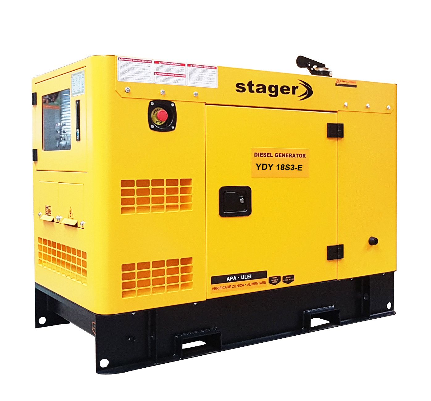 Generatoare insonorizate - Generator insonorizat diesel trifazat Stager YDY18S3-E, 16kVA, 23A, 1500rpm, climasoft.ro