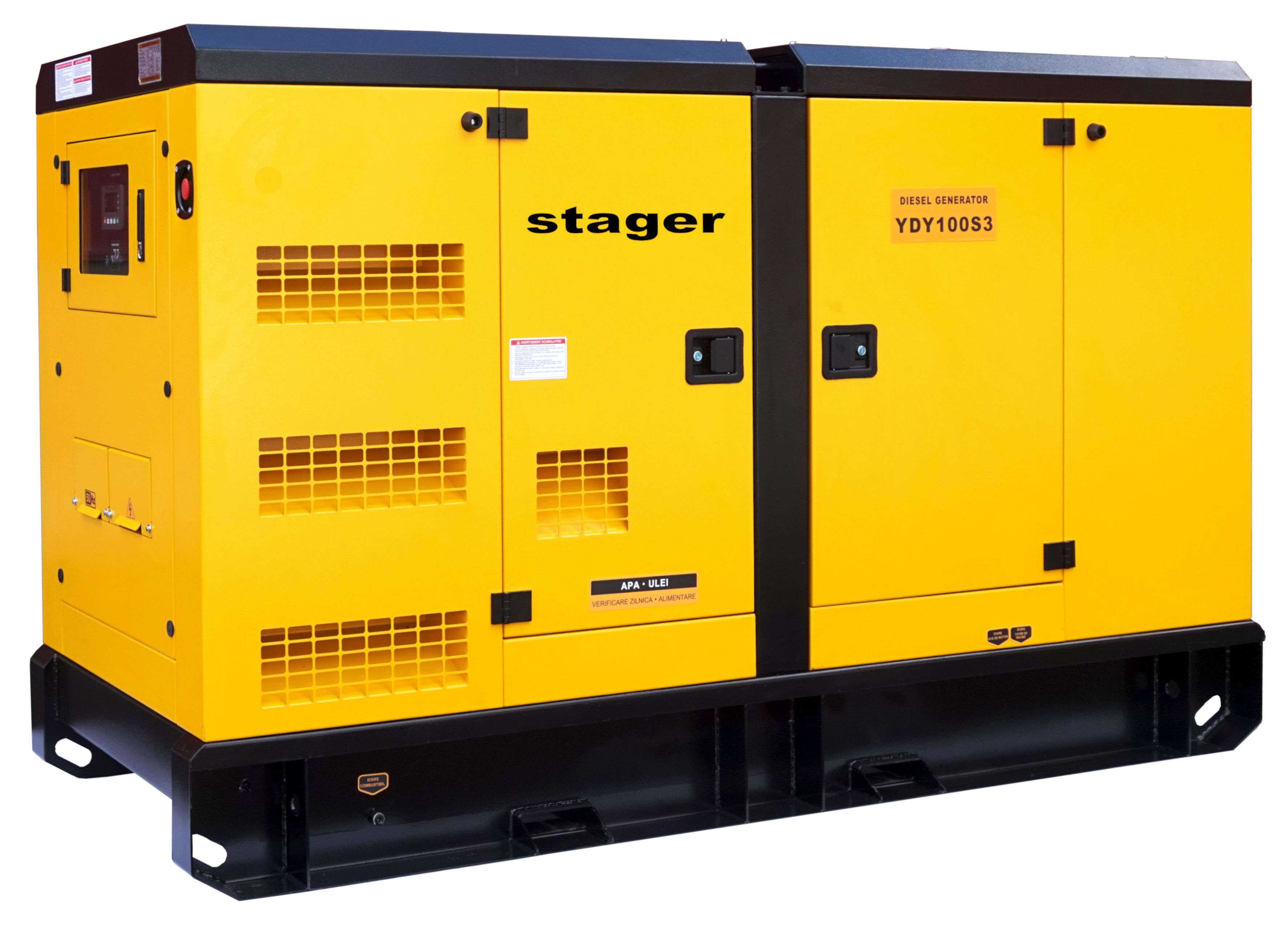 Generatoare insonorizate - Generator insonorizat diesel trifazat Stager YDY100S3, 91kVA, 131A, 1500rpm, climasoft.ro