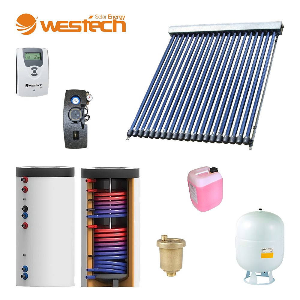 Panouri solare cu boiler in casa - Pachet Westech HY-H58 panou solar cu 20 tuburi vidate si boiler bivalent 200 litri, climasoft.ro