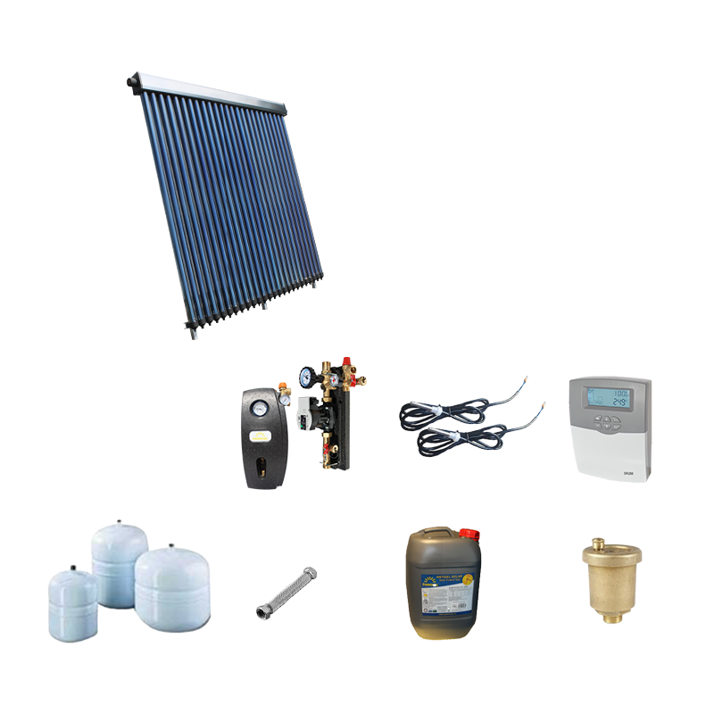 Panouri solare cu boiler in casa - Pachet Panosol 2P Confort panou solar 15 tuburi vidate fara boiler, climasoft.ro